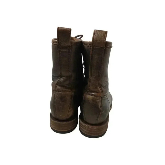 Frye Veronica Combat Womens Brown Leather Lace Up Casual Dress Boots Size 5.5 - Picture 4 of 6